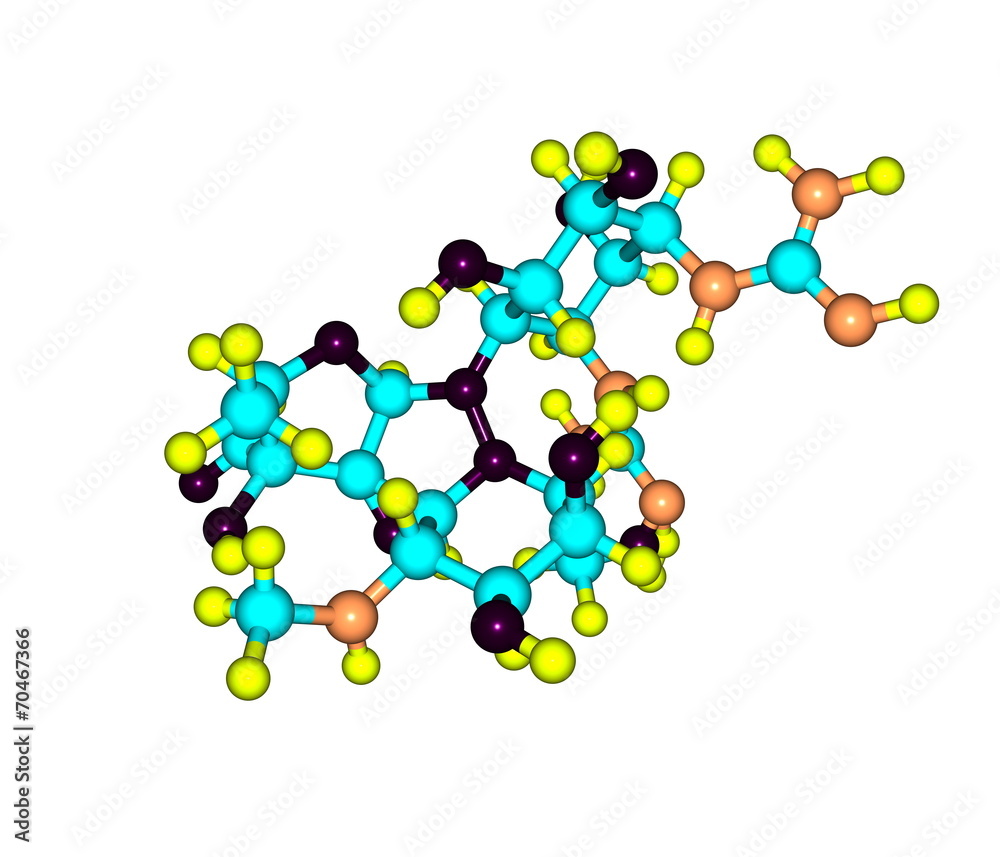 Streptomycin molecule isolated on white
