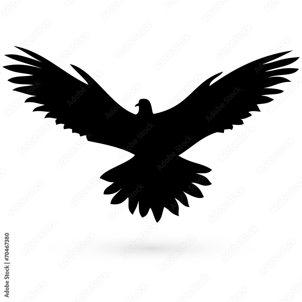 Obraz premium Black silhouette birds. Raster