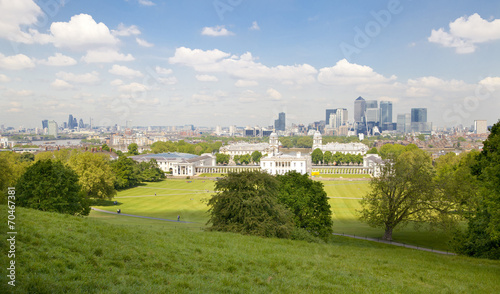 View on Canary Wharf from the Greenwich hill