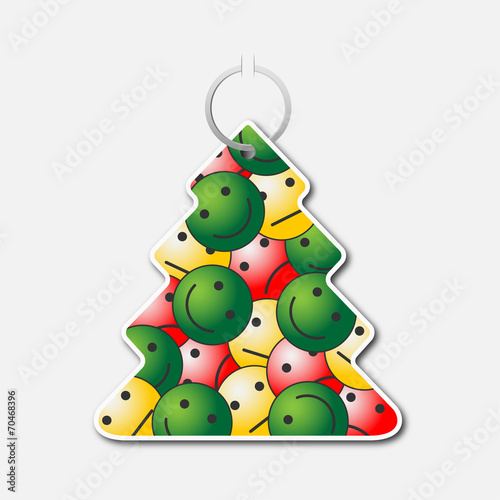 small tree with handle and smileys with emotions