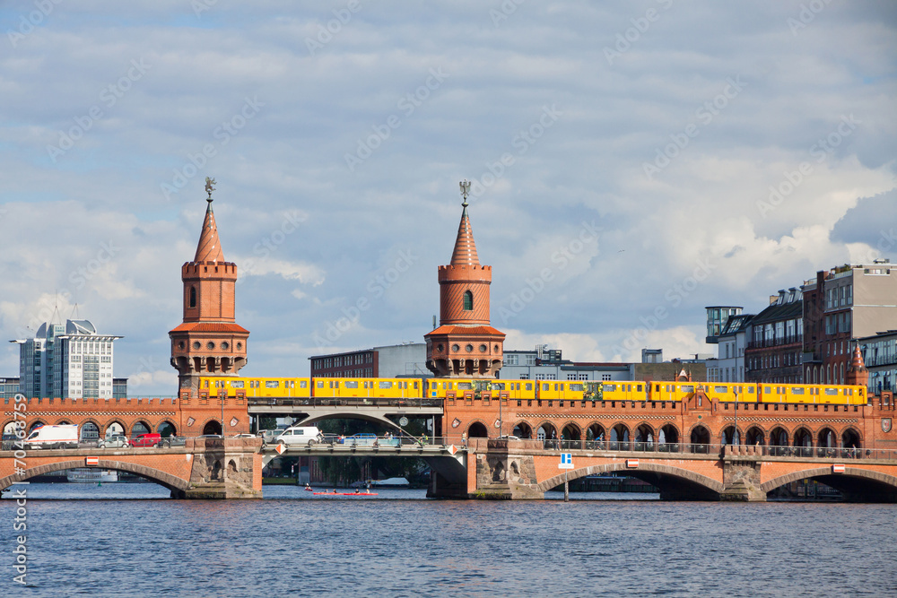 Oberbaumbrucke bridge across the Spree river in Berlin
