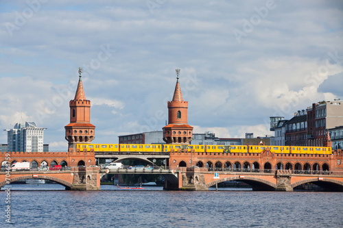 Oberbaumbrucke bridge across the Spree river in Berlin