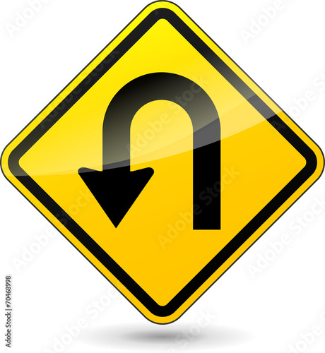 Vector u-turn sign
