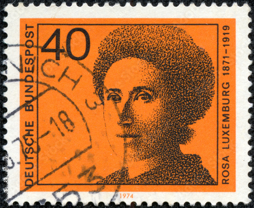 stamp printed in Germany shows Rosa Luxemburg
