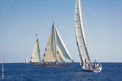 Ancient sailing boat during a regatta at the Panerai Classic Yac © paolo maria airenti