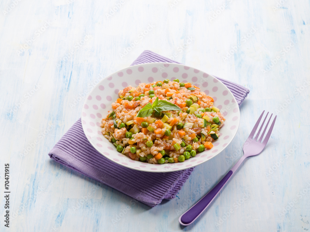 risotto with tomatoes and mixed vegetables risotto with tomatoes and mixed vegetables
