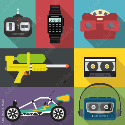 A set of eighties and nineties items