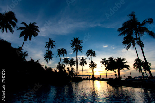 Sunset at beach resort © pkproject