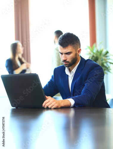 Businessman using laptop © opolja