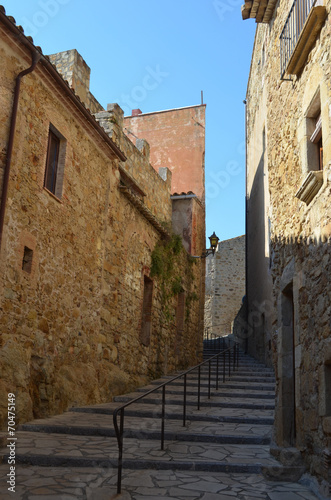 Stairs in street in medieval Spanish village