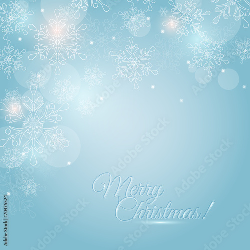 Christmas card with snowflakes and space for text. Vector backgr