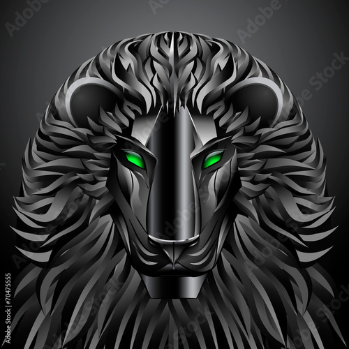animals lion black technology cyborg  metal robot