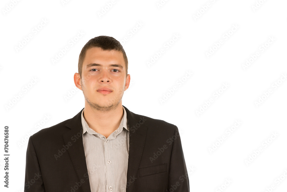 Close up Good Looking Young Man on Black Coat Close up Good Looking Young Man on Black Coat