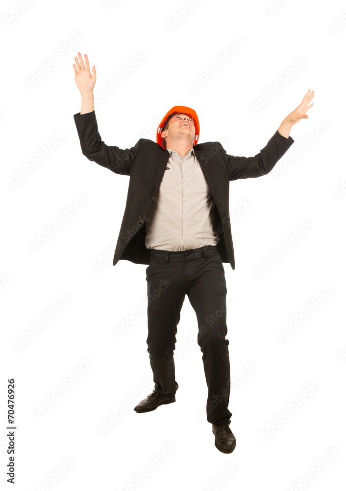 Very Happy Young Male Engineer on White Background Very Happy Young Male Engineer on White Background