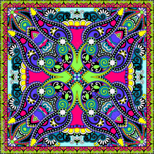 Traditional ornamental floral paisley bandanna
