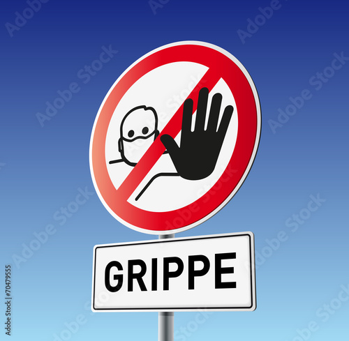 Schild Achtung Grippe