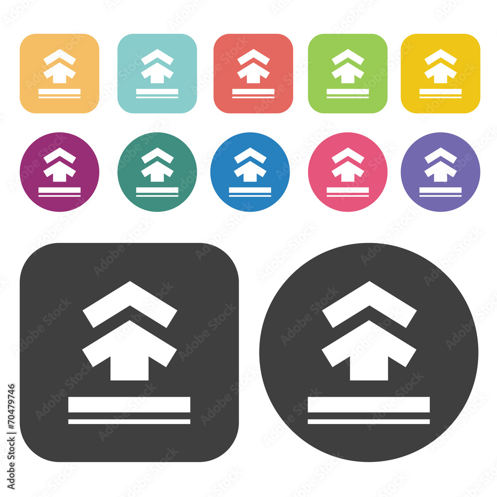Upload arrow and chevron above slot icon. Upload download sign i Upload arrow and chevron above slot icon. Upload download sign i