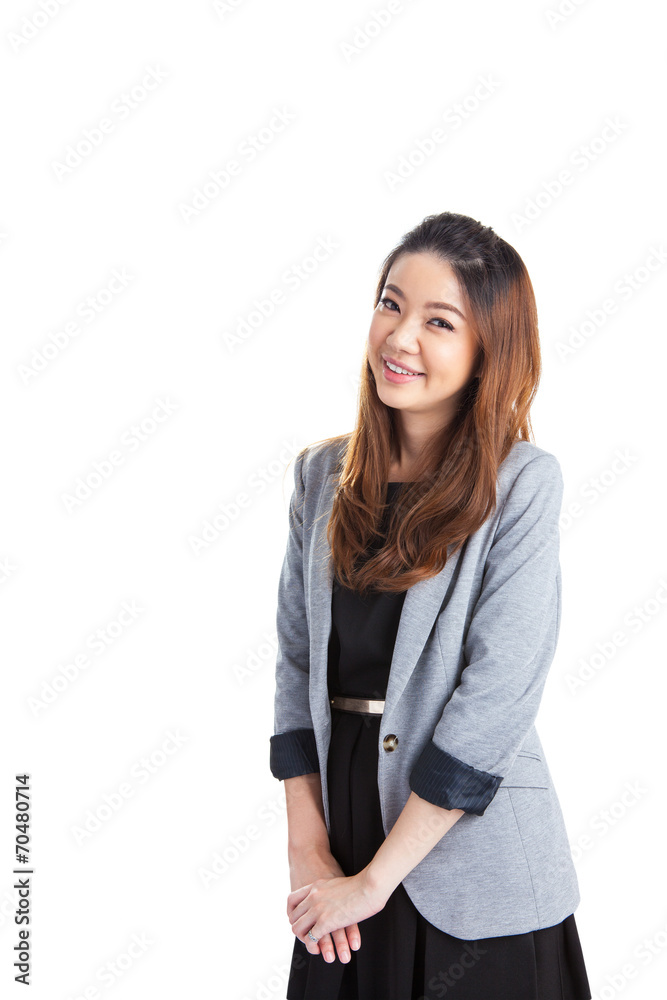 Portrait of happy young business woman isolated Portrait of happy young business woman isolated