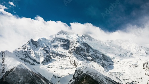 4k Timelapse of Annapurna II mountain, 7937m. Nepal, Himalayas. photo