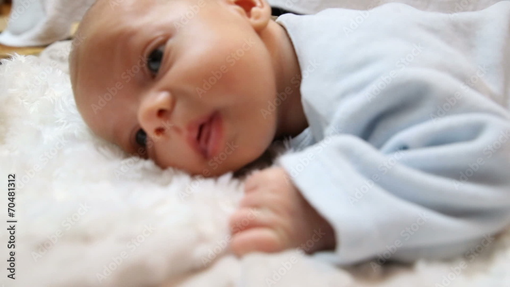 Close up of newborn baby lying on stomach.FULL HD Close up of newborn baby lying on stomach.FULL HD