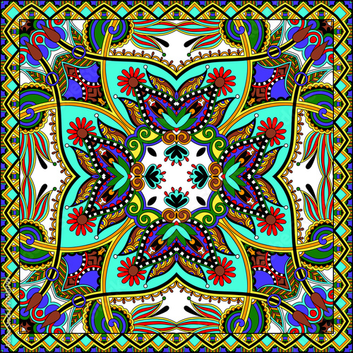 Traditional ornamental floral paisley bandanna