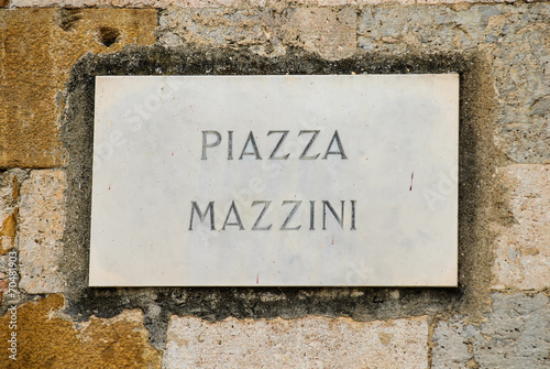 Targa Indicazione Piazza Mazzini, Pisa