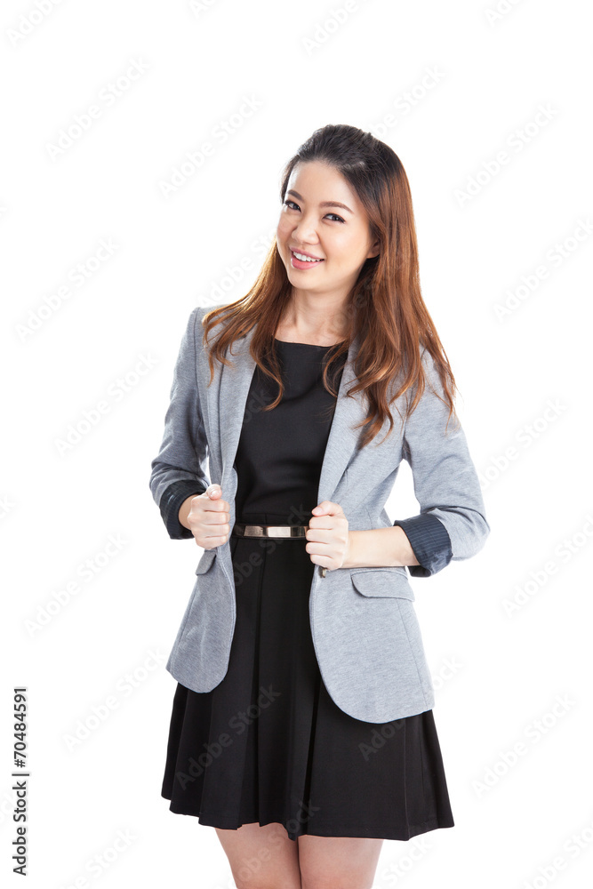 Portrait of happy young business woman isolated Portrait of happy young business woman isolated