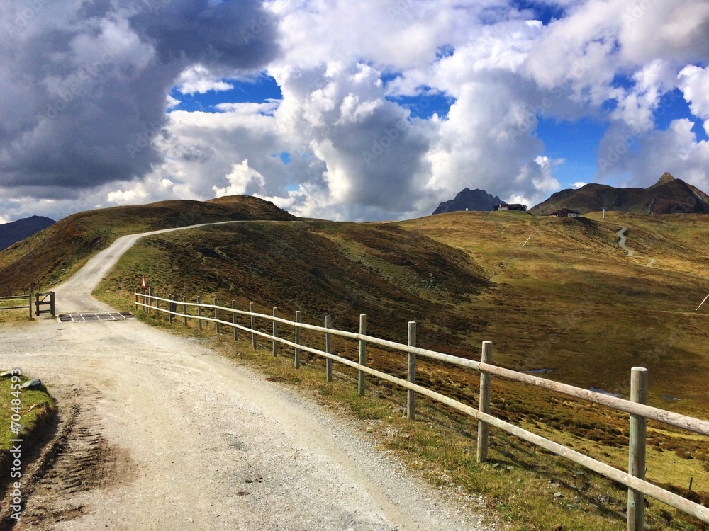 Path along the mountains in the Tirolean Alps Path along the mountains in the Tirolean Alps