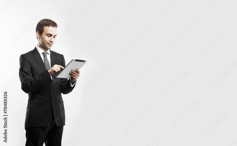 businessman with tablet