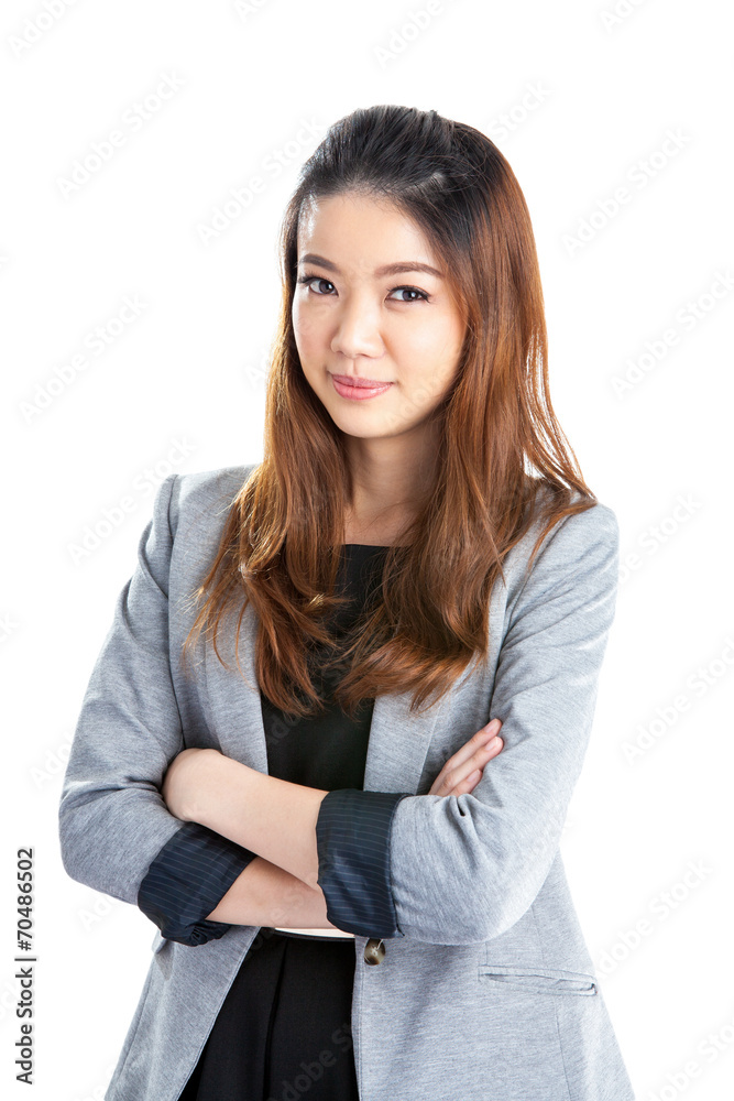 Portrait of happy young business woman isolated Portrait of happy young business woman isolated