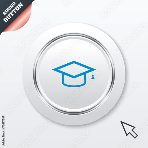 Graduation cap sign icon. Education symbol.