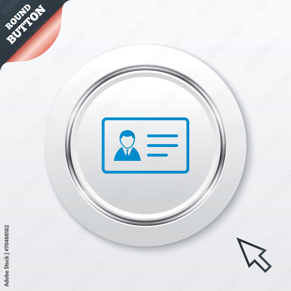ID card sign icon. Identity card badge symbol.