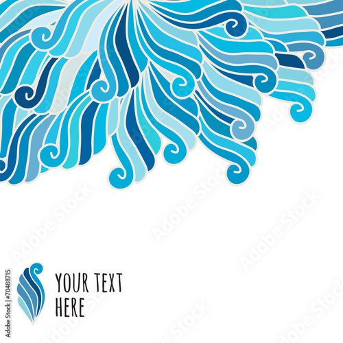 abstract hand-drawn waves pattern, floral vector background