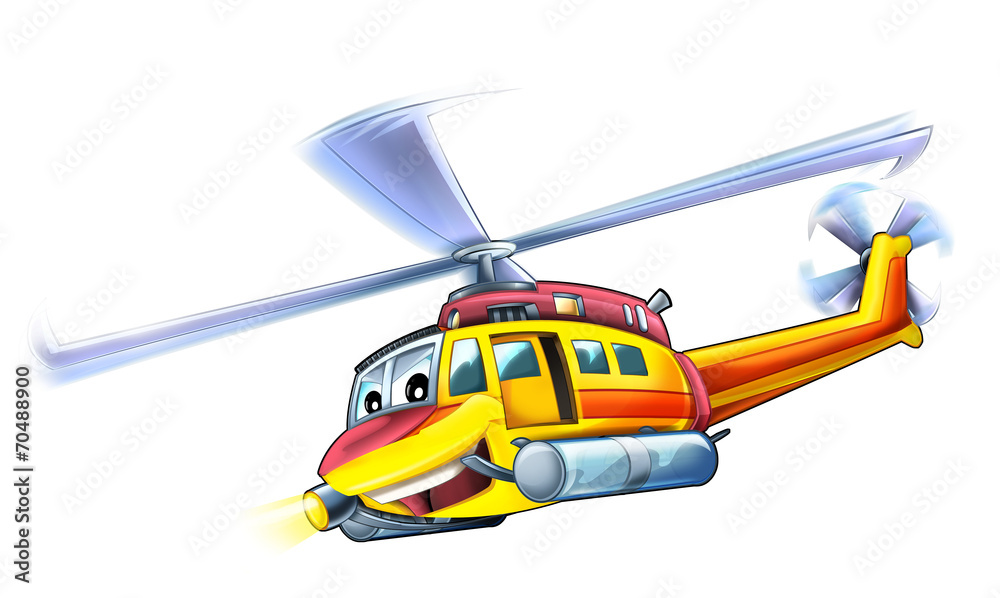 Cartoon helicopter - illustration for the children