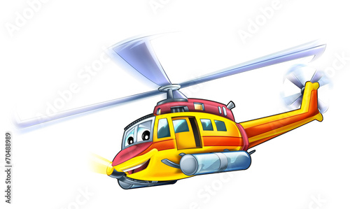 Cartoon helicopter - illustration for the children