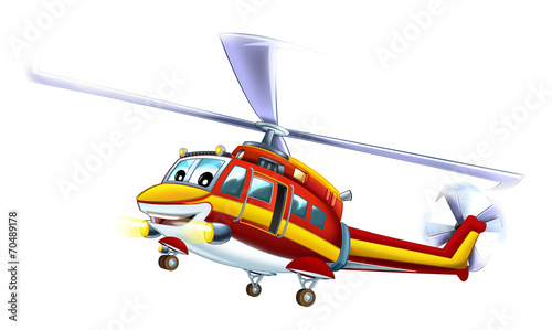 Cartoon helicopter - illustration for the children