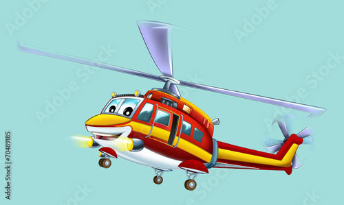 Cartoon helicopter - illustration for the children