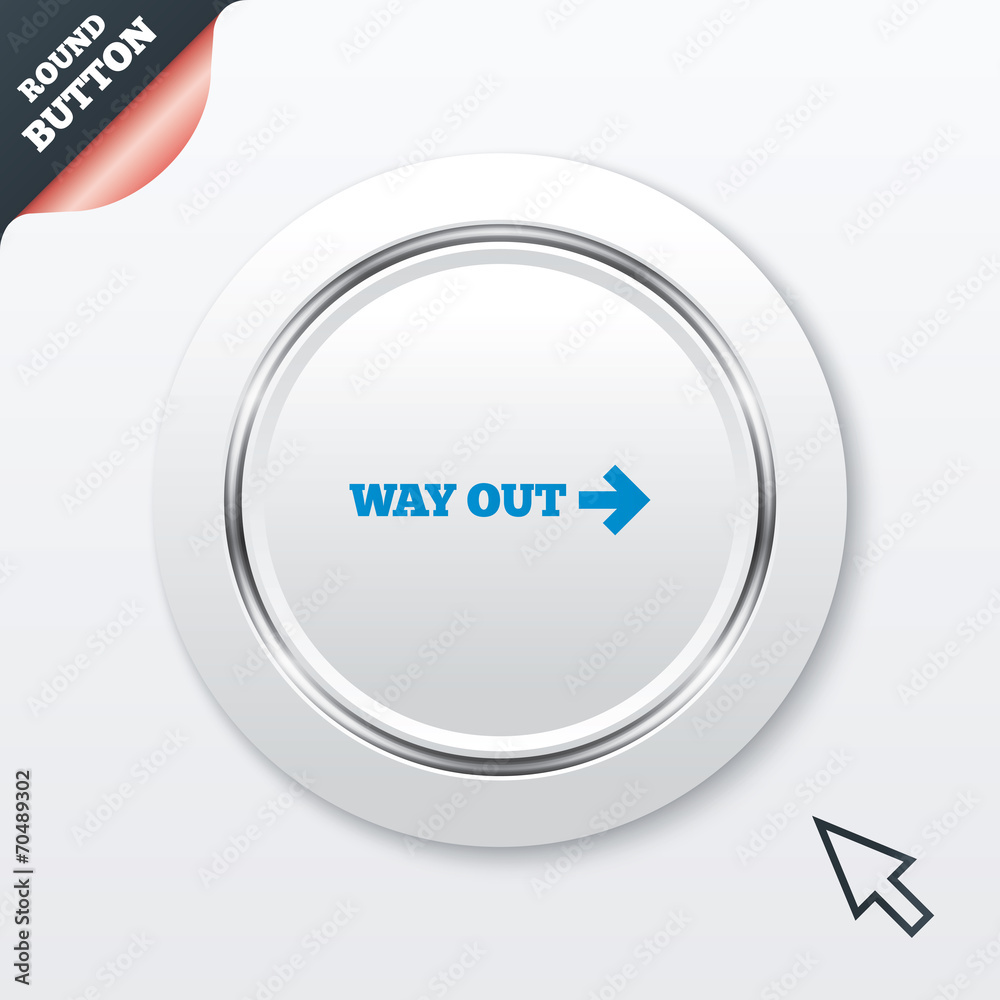 Way out right sign icon. Arrow symbol. Way out right sign icon. Arrow symbol.