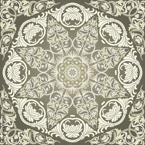 Seamless Pattern. Damask Motif Wallpaper. © sam2211