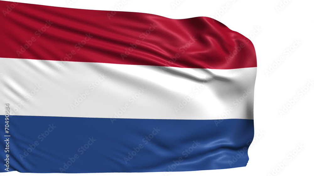 flag of Netherlands with fabric structure; looping flag of Netherlands with fabric structure; looping