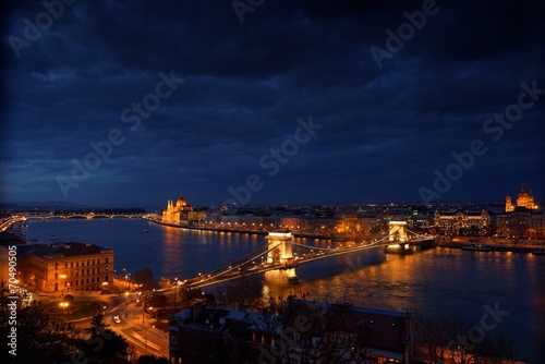 Aerial view of Budapest with Danube