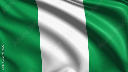 flag of Nigeria with fabric structure; looping