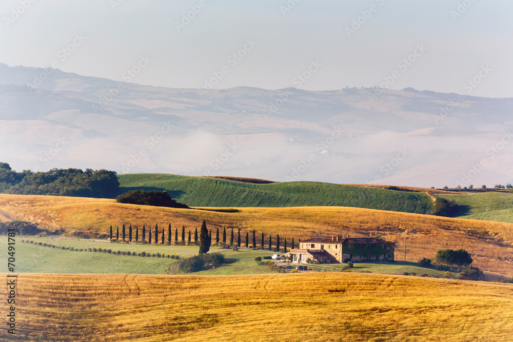 Farmhouse in countryside of Tuscany