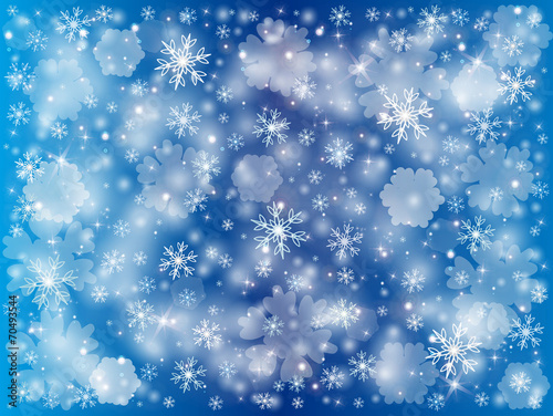 Snowflakes, winter frosty snow background