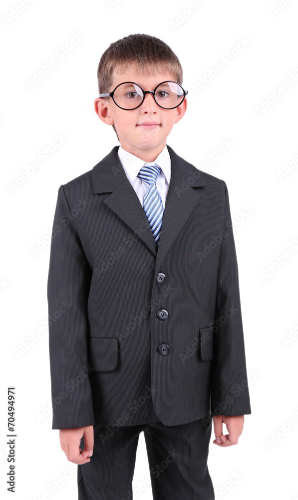 Little schoolboy isolated on white Little schoolboy isolated on white