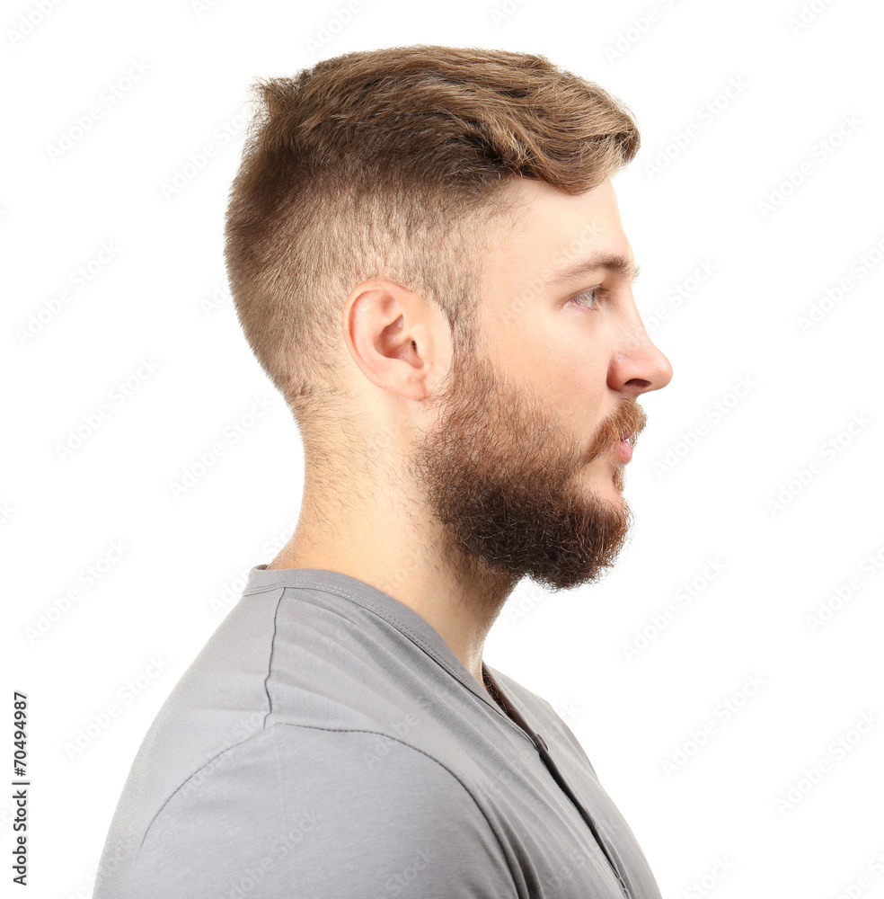 Portrait of handsome man with beard isolated on white Portrait of handsome man with beard isolated on white