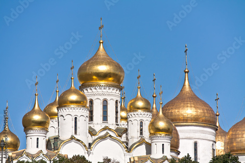 Dome complex of churches in the Kremlin. City Moscow