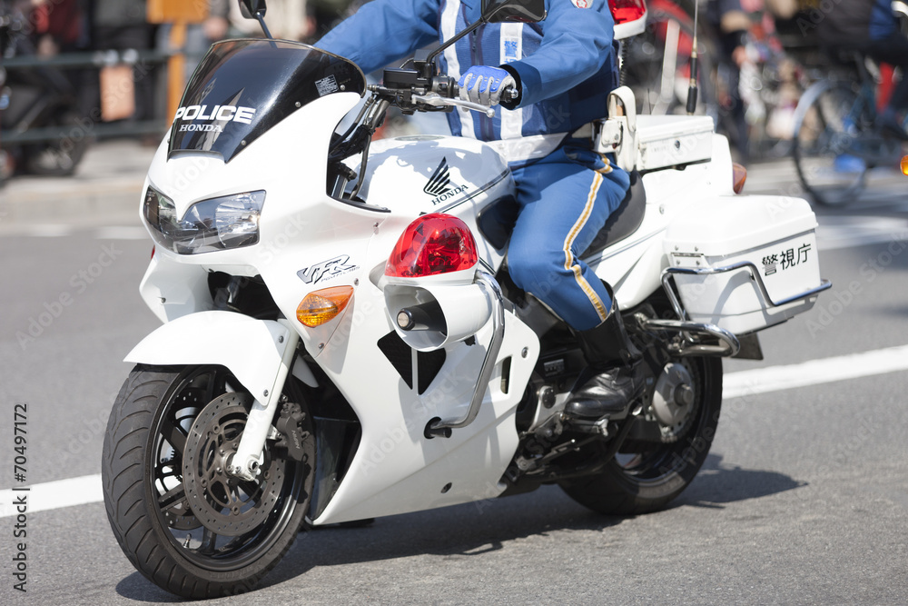 Fototapeta premium 白バイ