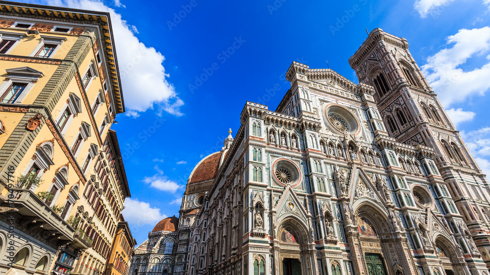 Duomo cathedral and bell tower in Florence, Italy.