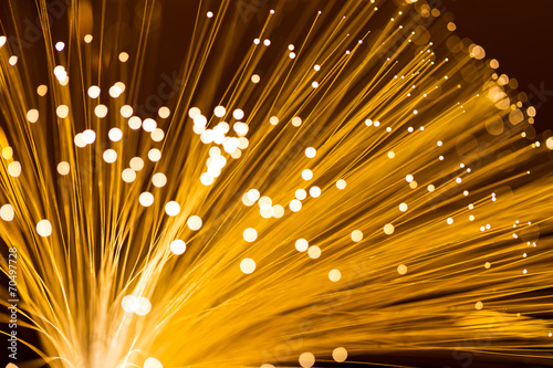 Photography Optical fibre in golden color